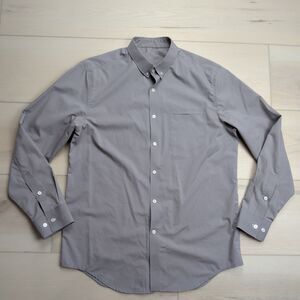 Ministry of Supply Shirt Mens M Gemini Long Sleeve Button Down Gray Vented
